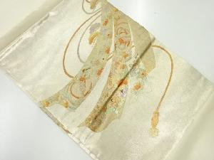 リサイクル　金彩熨斗に花鳥模様刺繍名古屋帯